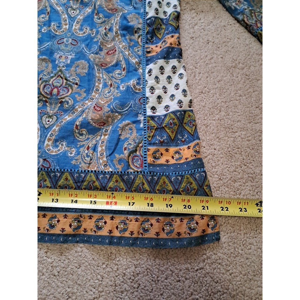 Lucky Brand Cotton Lightweight Paisley  Boho Style Patchwork Blouse Top Tunic S - Picture 8 of 13